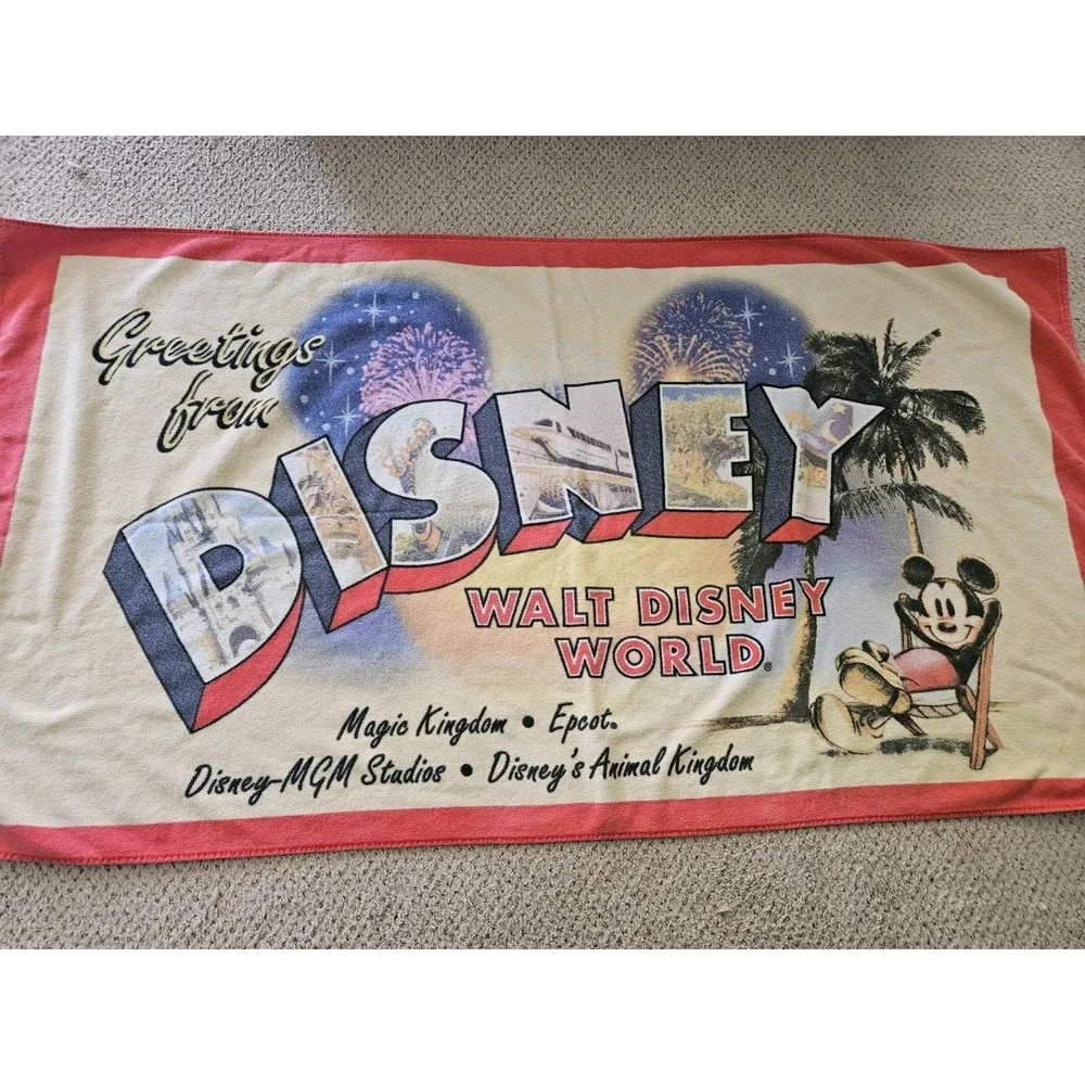 Walt Disney World Mickey Mouse Beach Towel Cotton‎ Disney Exclusive